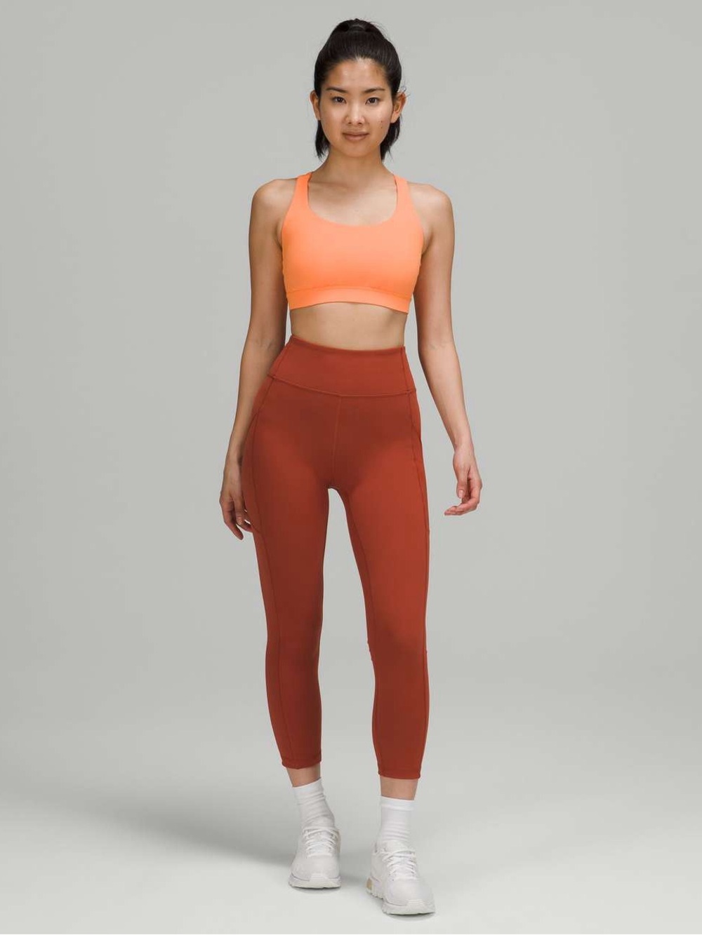 LULULEMON Invigorate High-Rise Crop Leggings 23" Cayenne Yoga Workout Fitness 8
